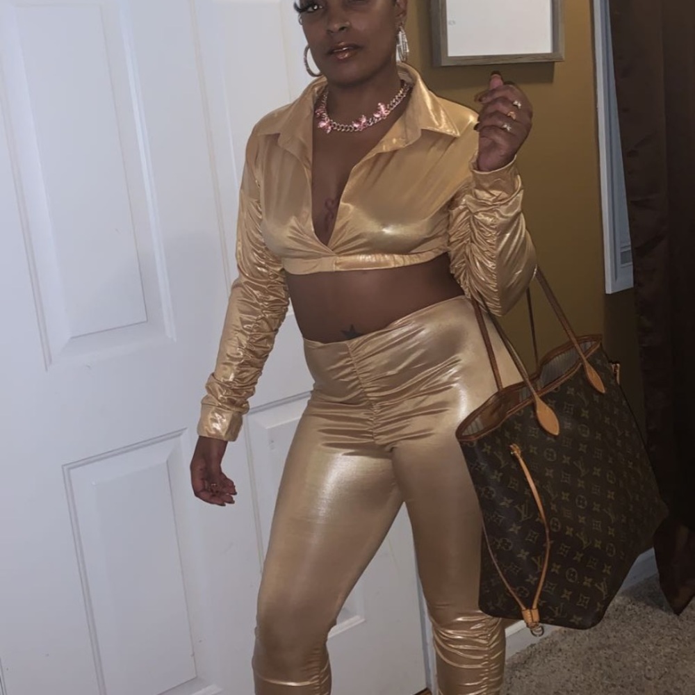 2pc gold outfit